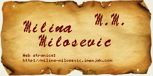 Milina Milošević vizit kartica
